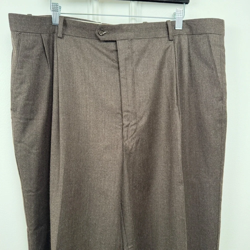 Cricketeer Mens Vintage Pleated Dress Pants Brown Straight Leg Size 42 RN 77219